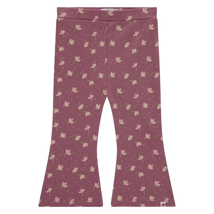 baby burgundy leggings with floral pattern 