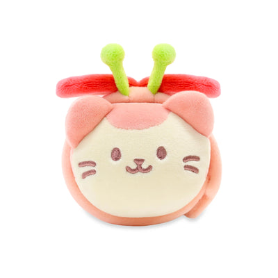 small kitty plush dressed as a butterfly. Butterfly outfit is detachable
