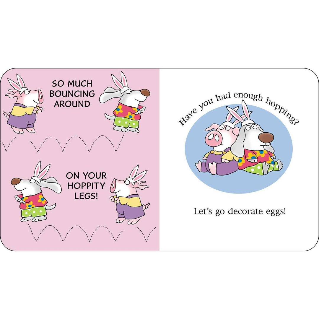 in these pages the animals are bouncing around pretending to be bunnies. 