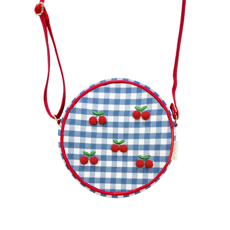 Handbags | Cherry Pom Pom Gingham Bag | Rockahula Kids