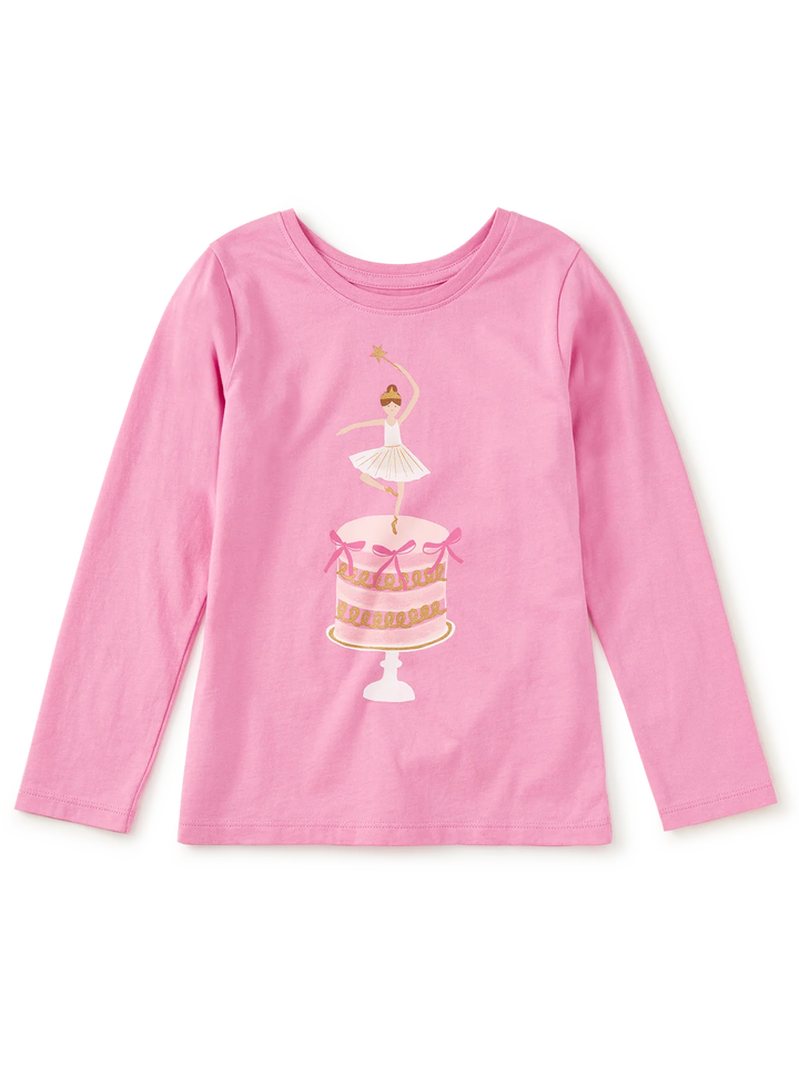 Girls Tops | Graphic Tee- Ballet Cake | Tea Collection