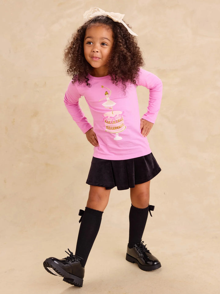 Girls Tops | Graphic Tee- Ballet Cake | Tea Collection