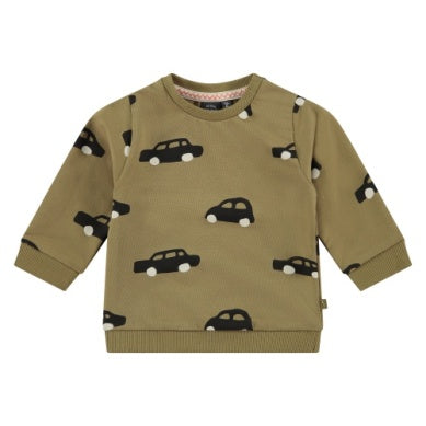 Baby Boy Sweatshirt | Olive - Cars | BABYFACE