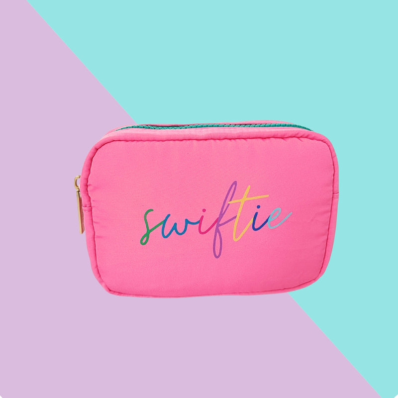 Girls Bag | Taylor Swift  Script Puffy Colorblock Pouch | Aspen Lane