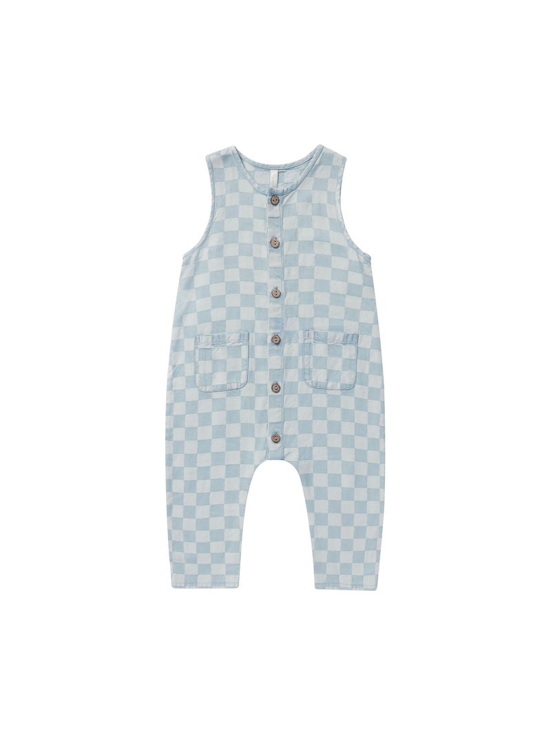 Baby Jumpsuit | Blue Check | Rylee and Cru