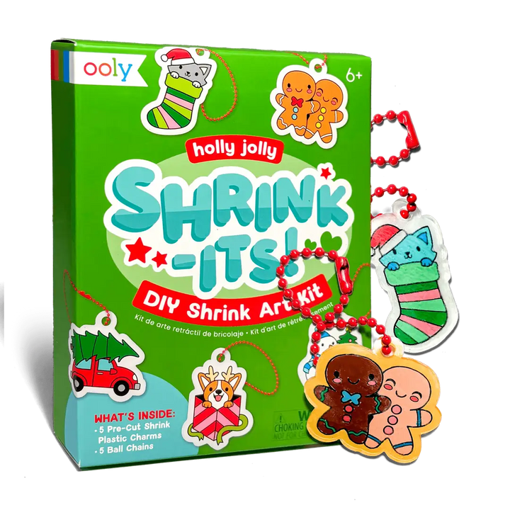 Arts and Crafts | Mini Shrink-Its! DIY Shrink Art Kit - Holly Jolly | OOLY