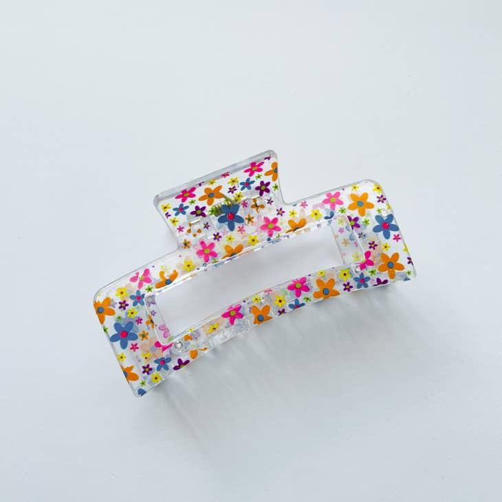 Claw Clips | Blue Floral | The Wildflower Company - The Ridge Kids