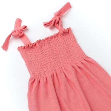 Girls Swimwear | Cover up: Smocked Terry - Coral | Shade Critters
