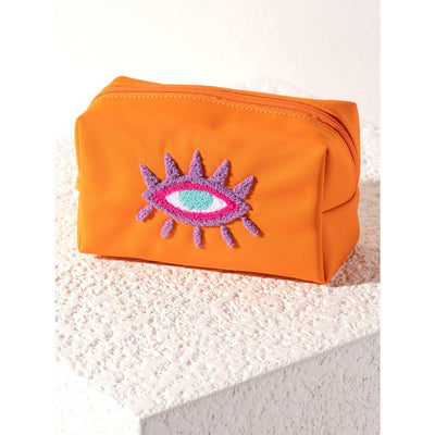 Cosmetic Bag | Orange Joy Evil Eye Zip Pouch | Shiraleah - The Ridge Kids