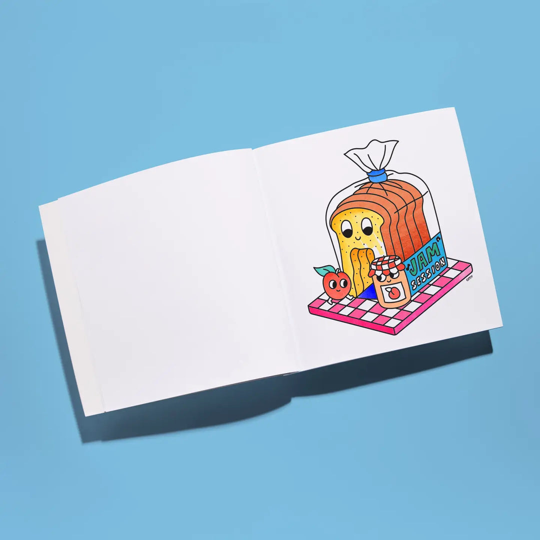 the inside pages of a cozy art coloring book