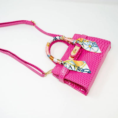 Crocodile Scarf Handbag: Hot Pink - The Ridge Kids