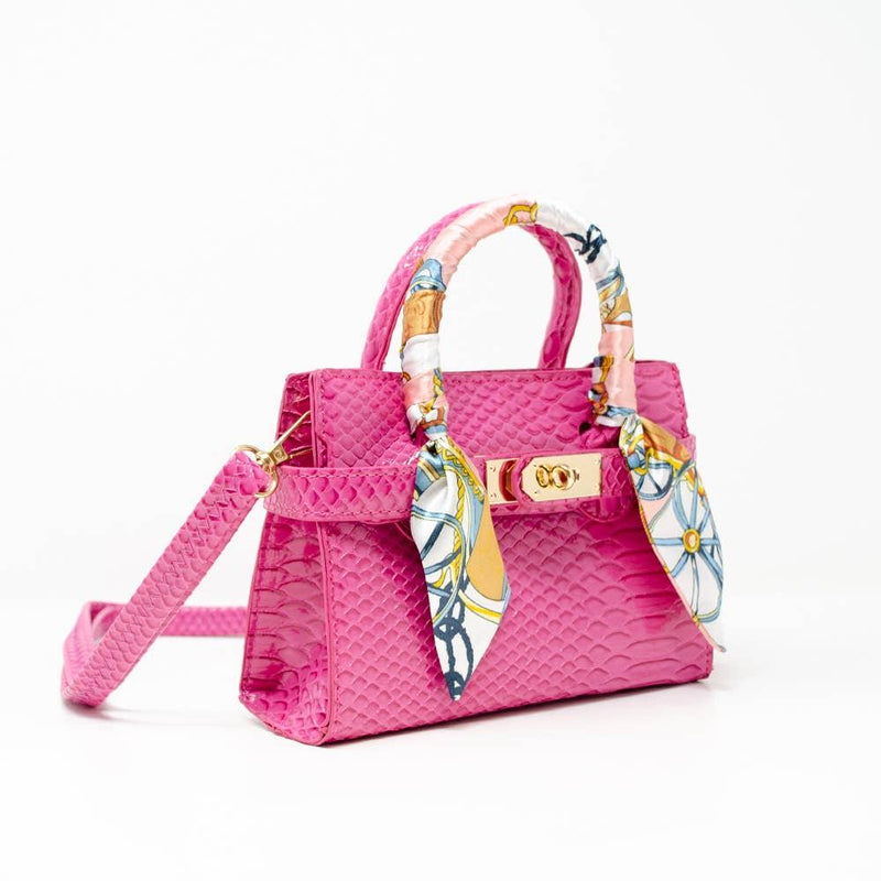 Crocodile Scarf Handbag: Hot Pink - The Ridge Kids