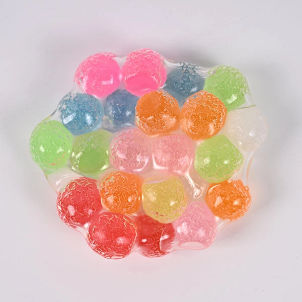 Colorful gummy candies in a squish toy