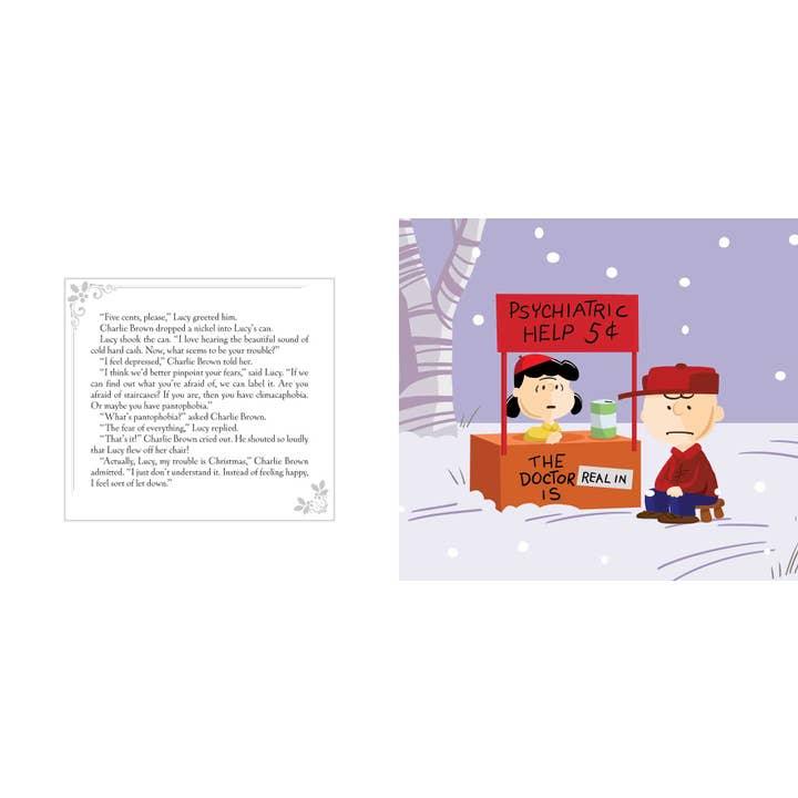 another set of inside pages showing Lucy and Charlie Brown talking. 