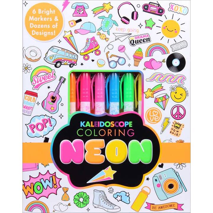 Arts and Crafts | Kaleidoscope Coloring : Neon| Editors of Silver Dolphin Books