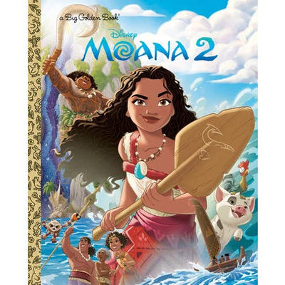 Little golden book with Moana on the cover. a book about the second MOana movie