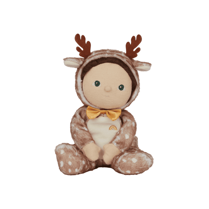 baby doll dressed as a reindeer