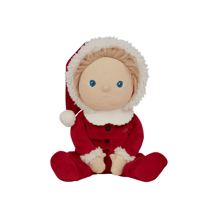 baby doll dressed as santa claus
