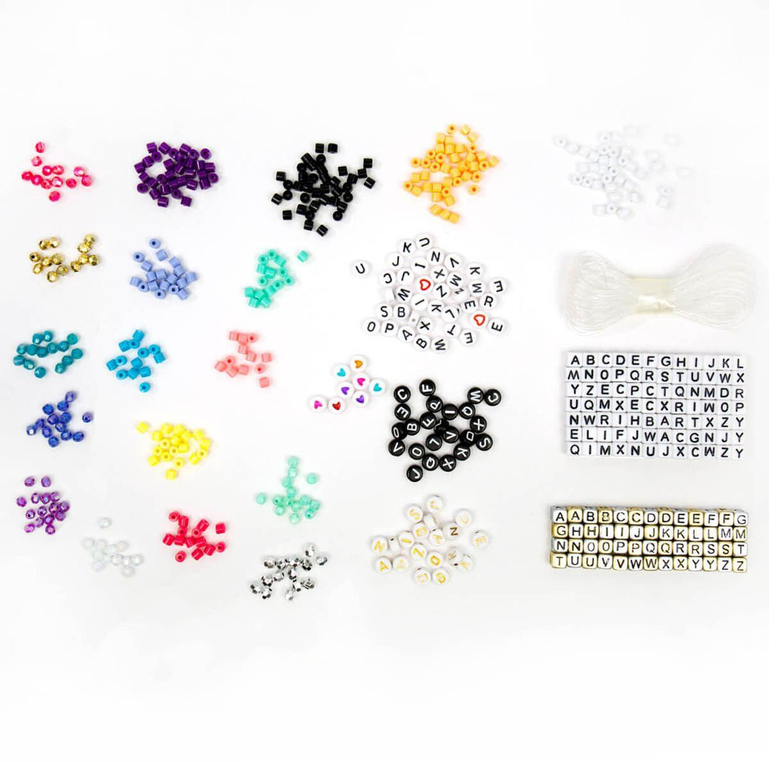 samples of the different kinds of beads you can use to make the pieces. 