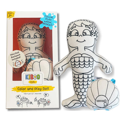 Doll | Mermaid with Mini Shell Backpack Coloring Doll | Kiboo Kids - The Ridge Kids