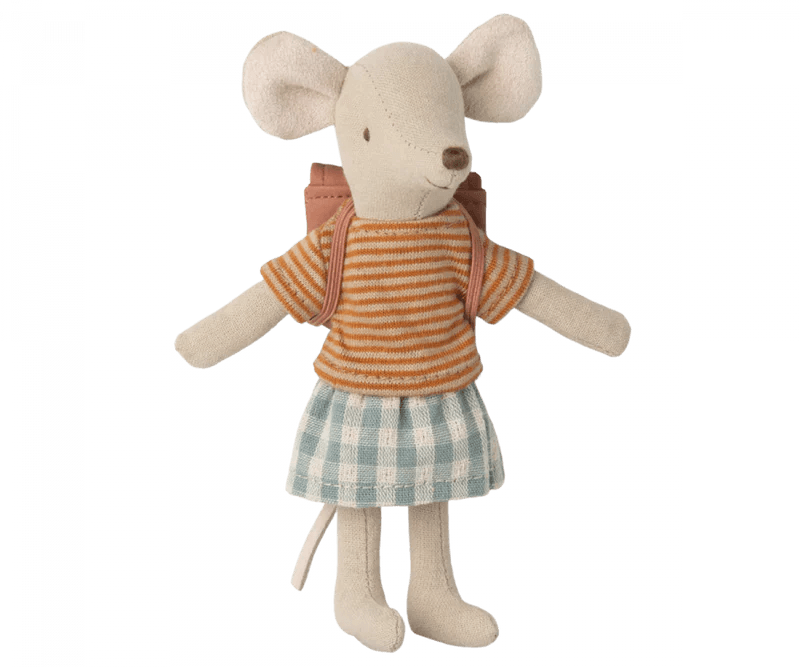 Doll | Tricycle Mouse, Big Sister - Old Rose | Maileg - The Ridge Kids