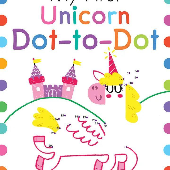 a connect the dot book centered around unicorns