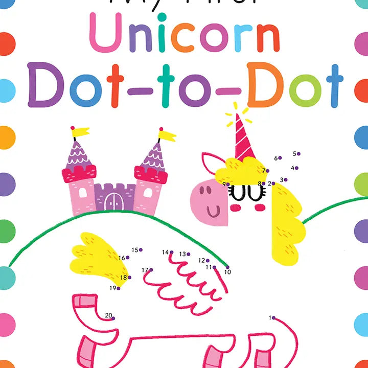 a connect the dot book centered around unicorns