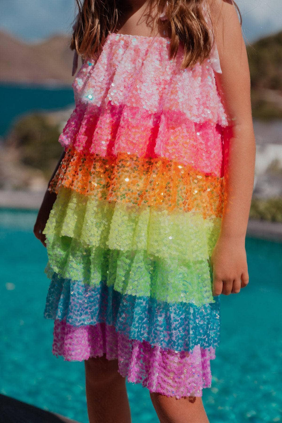 Dress | Neon Sequin Ruffle Dress | Lola and The Boys The Ridge Kids Dress | Neon Sequin Ruffle Dress | Lola and The Boys The Ridge Kids
