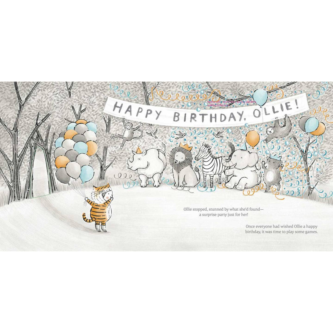 Inside pages of the hardcover book 'The Little Tiger' the animals are 