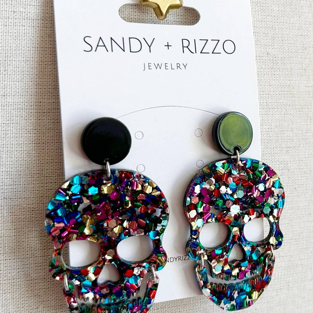 Earrings | Colorbomb Skull Earrings| Sandy + Rizzo - The Ridge Kids