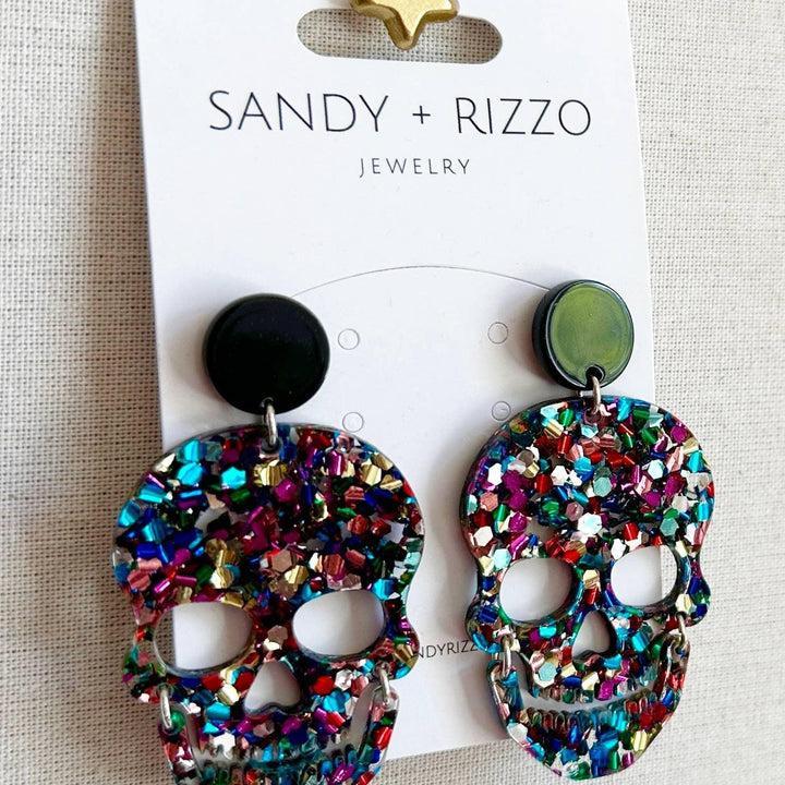Earrings | Colorbomb Skull Earrings| Sandy + Rizzo - The Ridge Kids