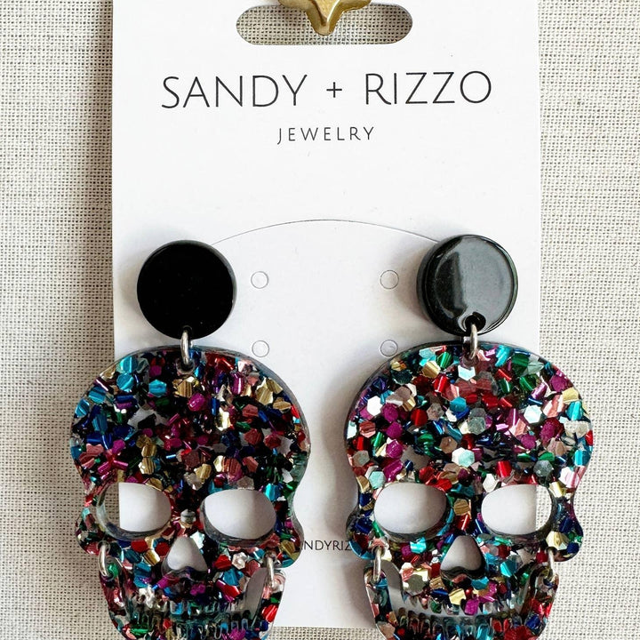 Earrings | Colorbomb Skull Earrings| Sandy + Rizzo - The Ridge Kids