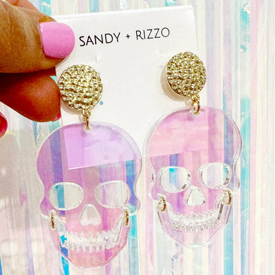 Earrings | Iridescent Skull Earrings| Sandy + Rizzo - The Ridge Kids