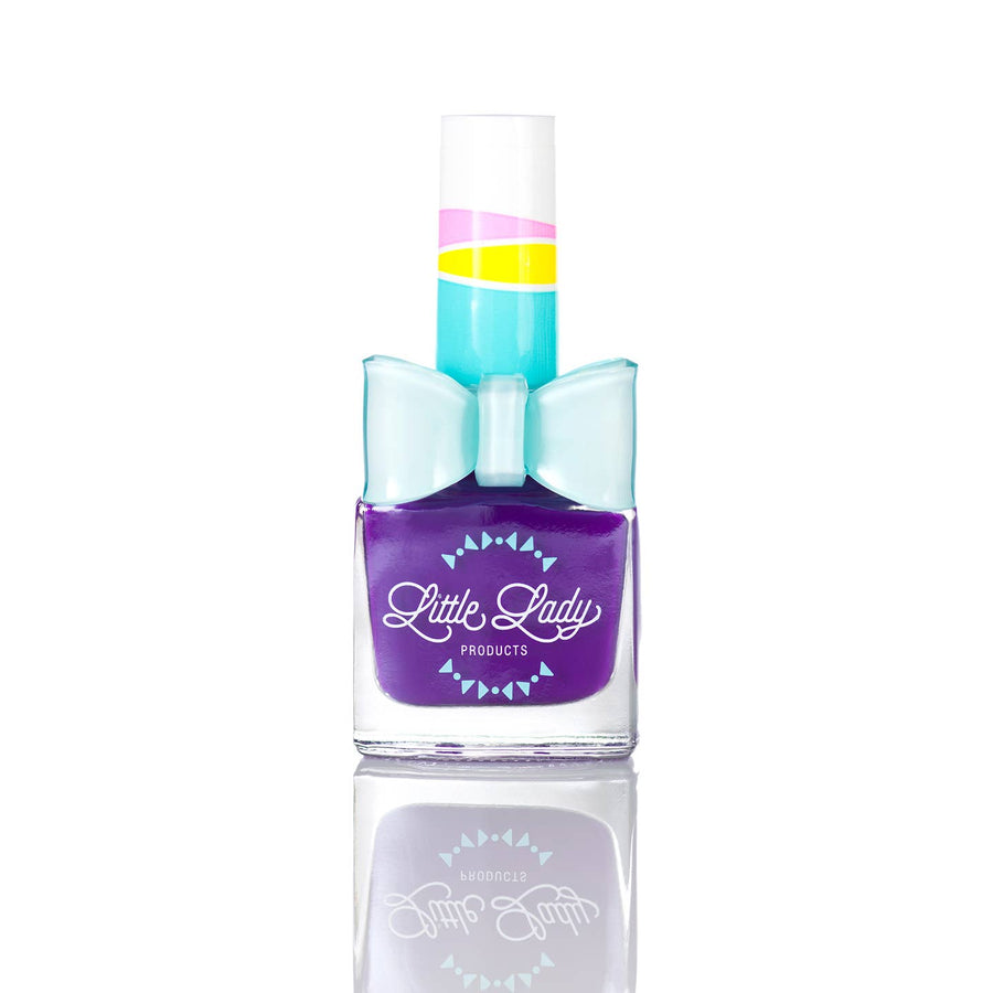 Nail polish bottle with 'Little Lady Products' branding on a white background
