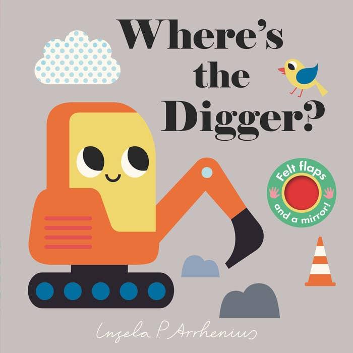life the flap baby book titled "Wheres the Digger." lift the flap discovery for 5 pages 