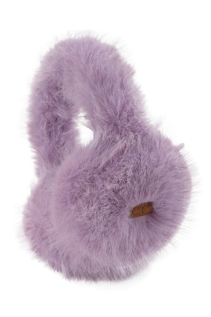 lavender faux fur ear muffs