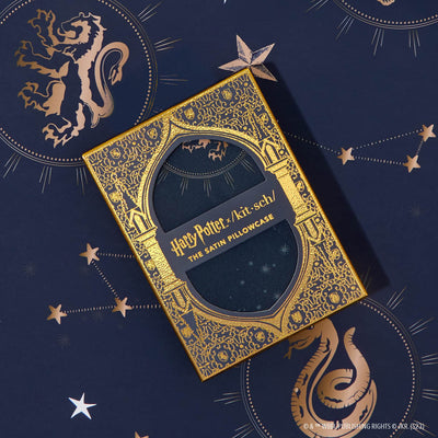 Tween Decor |Harry Potter x kitsch Satin Pillowcase- Midnight at Hogwarts | Kitsch