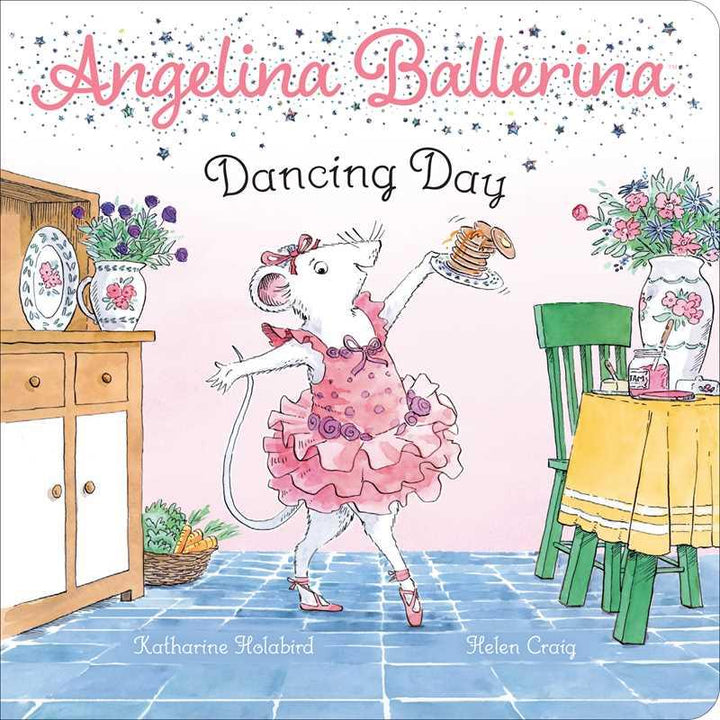 board book: Angelina Ballerina- Dancing Day by Katherine Holabird. 