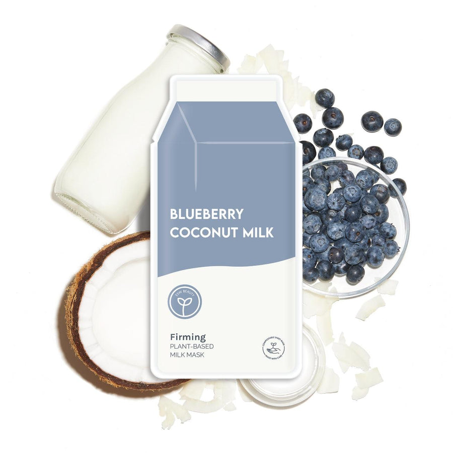 face mask with blueberry and coconut milk ingredients. 