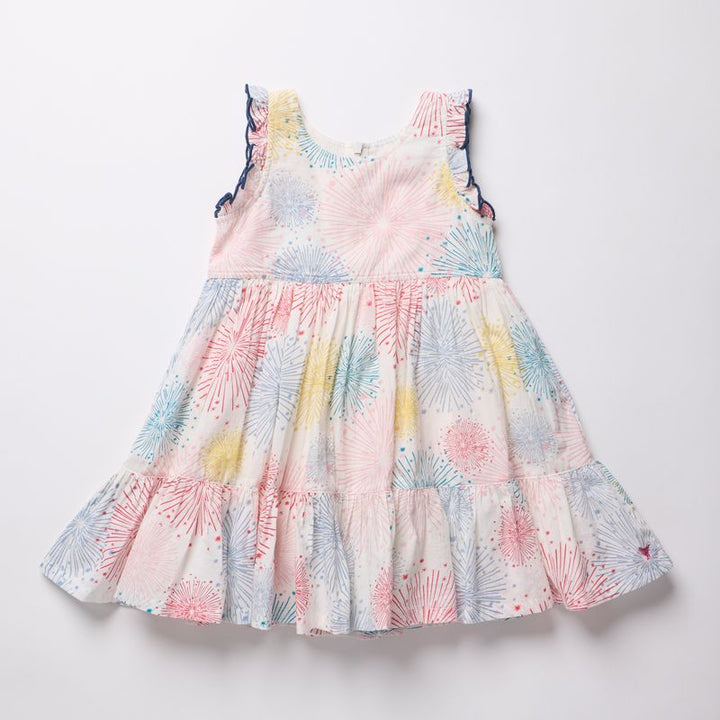 Colorful dress with fireworks design  on a white background