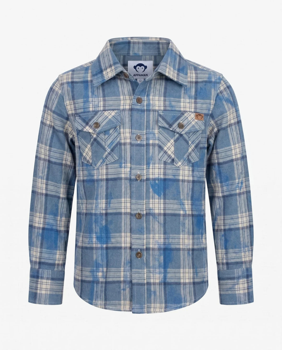 collared blue plaid shirt 