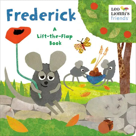 Book cover of 'Frederick' by Leo Lionni featuring a mouse and lift-the-flap design.