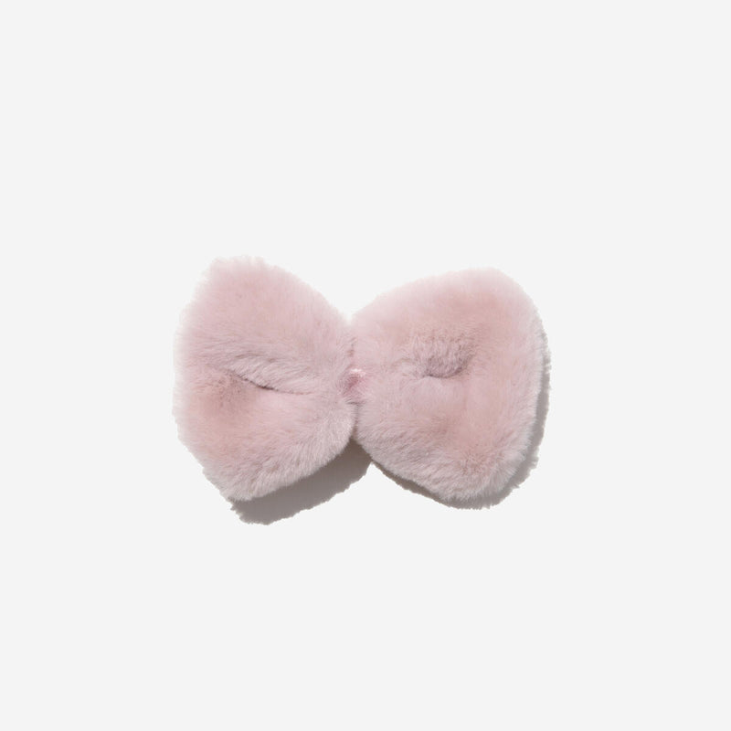 Girls Clip | Fur Bow Clip- Pink | Petite Hailey