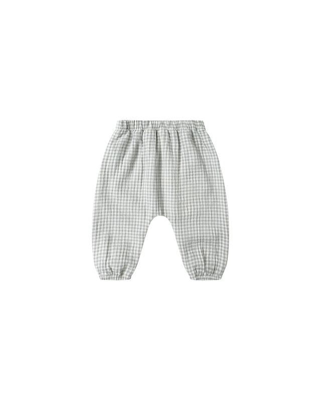 Baby Boy Sets | Zion Shirt Steel Blue and Woven Pants Blue Gingham | Quincy Mae