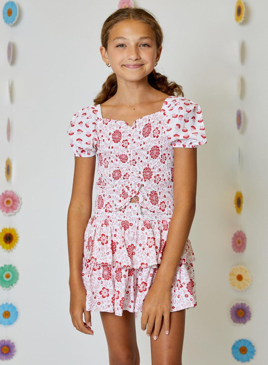 Girls Piece Set Tween Piece Top and Skirt Set Design