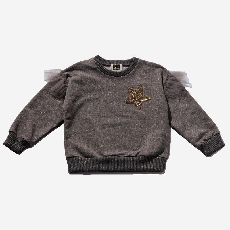 Girls 2 Piece Sets | Star Sweatshirt Set - Brown | Petite Hailey - The Ridge Kids