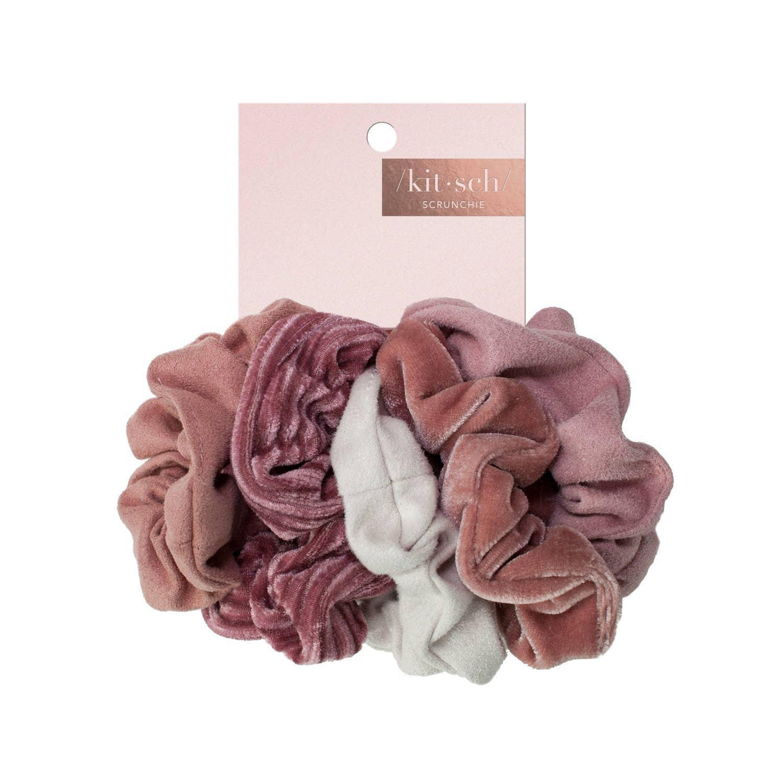Girls Accessories |Velvet Scrunchies - Blush and Mauve | Kitsch - The Ridge Kids