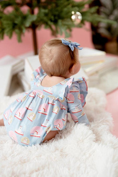 Girls Baby Bubble | Leah Romper -Snow Globe | Ollie Jay - The Ridge Kids