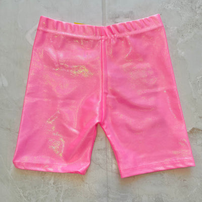 Girls Bottoms | Metallic Biker Shorts - Bubblegum Pink | Dori Creations - The Ridge Kids