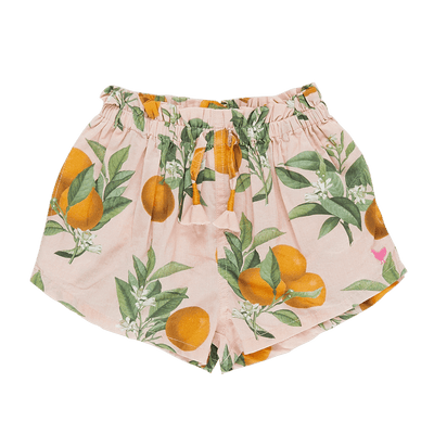 Girls Bottoms| Shorts: Theodore- Pink Botanical Oranges | Pink Chicken - The Ridge Kids